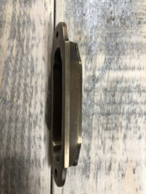 Sliding door handle - patinated brass - bowl handle