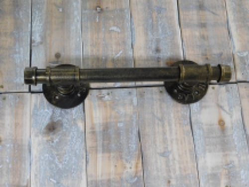 Beautiful hefty industrial door handle, iron bronze antique, very nice.