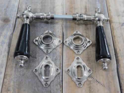Deur Set voor antieke deuren, nikkel gepolijst keramiek deurknoppen retro design, antiek