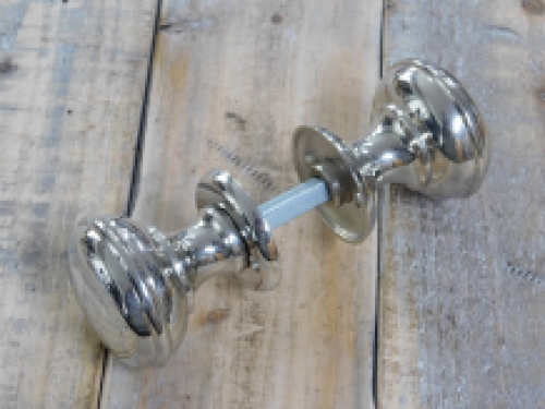 Double door knob - polished nickel - including rosettes