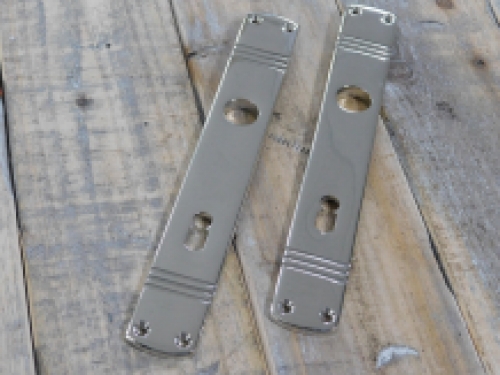 Retro Style deurbeslag set nikkel - deurknoppen met porseleinen handvaten wit.