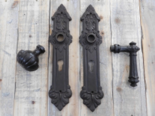 Bende Startpunt oortelefoon Deurkruk set, backplate , knop , deurknop , historisch renovatie oud huis  deur , deur tekenen , ijzer , deurknoppen voor oude deuren , hendel set,