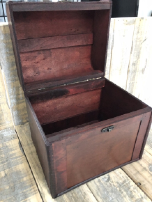 Beautiful colonial wooden box with beautiful fittings, storage box-S.