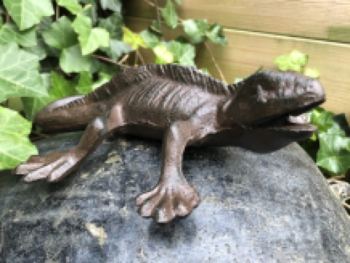 Eidechse, Gecko, Gusseisen braun, schöne Statue