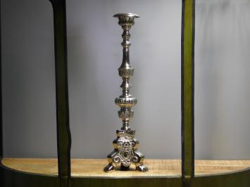 Klassischer Kerzenständer - Nickel - Kerzenhalter - 68cm hoch