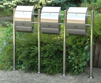 3-Fold Letterbox - 125 cm - stainless steel