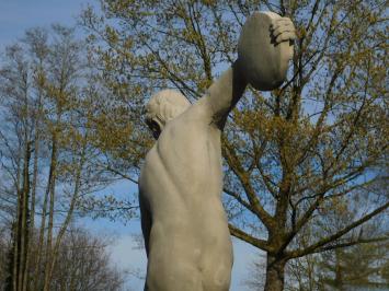 Discus Thrower on Pedestal XL - 230 cm - Cast Stone - Vintage