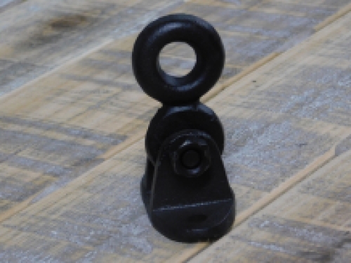 Movable ceiling hook / wall hook ring, large eye - cast iron - black