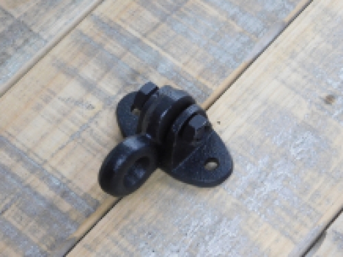 Movable ceiling hook / wall hook ring, large eye - cast iron - black