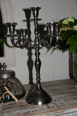 Beautiful 5-armed chrome candlestick