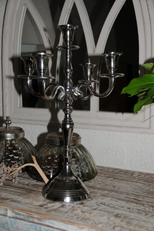 Beautiful 5-armed chrome candlestick