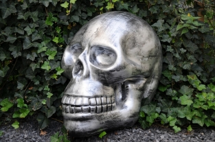 Very large anatomical skull, made of Polystein-grey-black