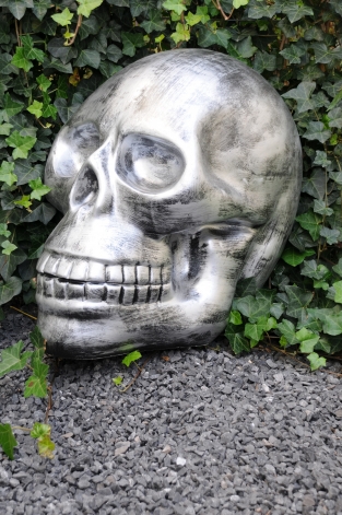 Very large anatomical skull, made of Polystein-grey-black