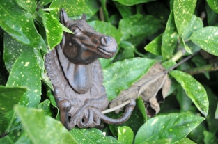 Cast iron-brown horse head with double coat hook, beautiful!!