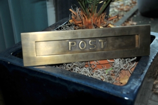 Letterbox flap-plate, heavy brass, with flap spring