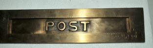 Letterbox flap-plate, heavy brass, with flap spring