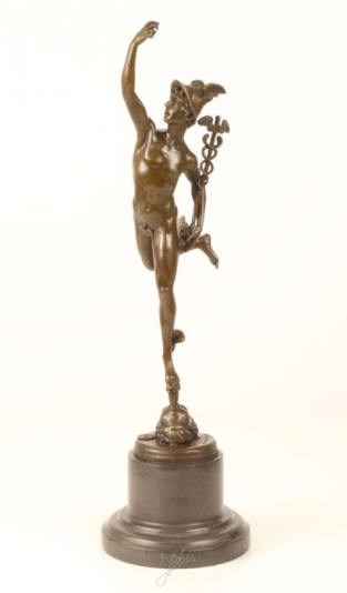 Bronze statue figurine mercury.