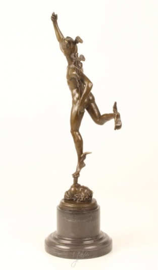 Bronze statue figurine mercury.