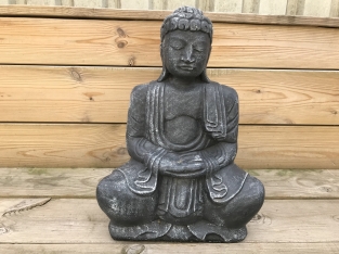 Buddha mit Handgesten-Meditation, aus massivem Stein