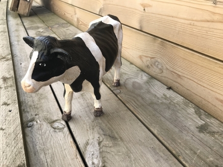 sculpture of metal cow, beautiful!