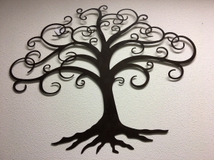 Baum des Lebens, Wandschmuck, Metall braun