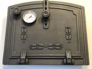 Oven door for stove or oven, cast iron+temp.