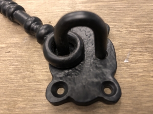 Cabin hook - door hook - wrought iron - black - medium