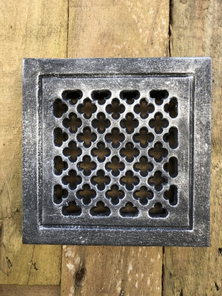Haard ventilatierooster vierkant, gietijzer -zwart-nr.32c
