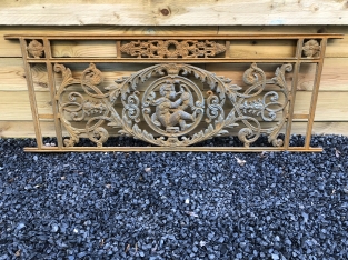 Balkon-scheeps-reling, raamrek met medaillon cast iron-rust.