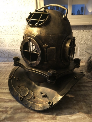 Nautistic brass-look diving helmet XL, beautiful!!