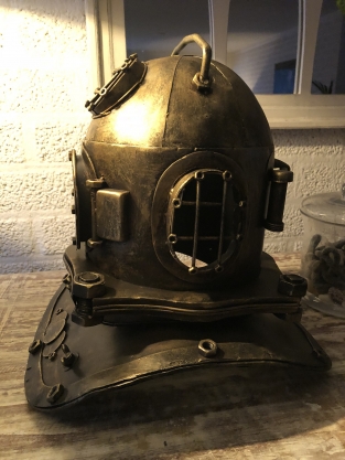 Nautistic brass-look diving helmet XL, beautiful!!