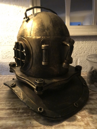 Nautistic brass-look diving helmet XL, beautiful!!