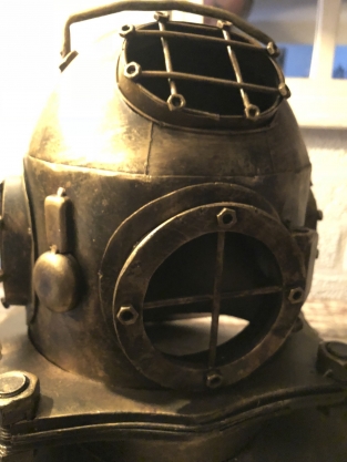 Nautistic brass-look diving helmet XL, beautiful!!