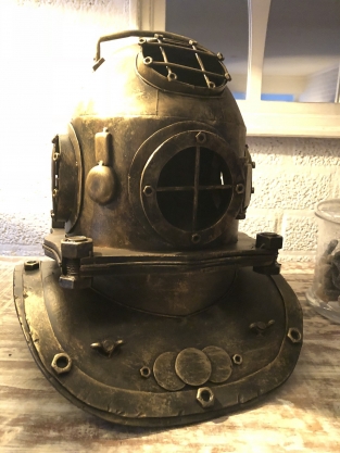 Nautistic brass-look diving helmet XL, beautiful!!