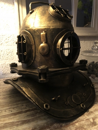 Nautistic brass-look diving helmet XL, beautiful!!