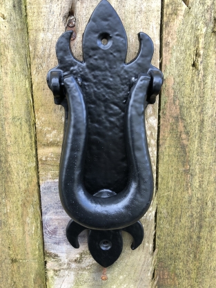 Door knocker iron - as antique door knocker, Scorpio-rustic-black