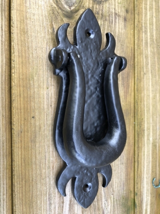 Door knocker iron - as antique door knocker, Scorpio-rustic-black