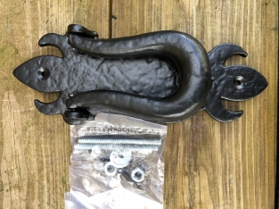 Door knocker iron - as antique door knocker, Scorpio-rustic-black
