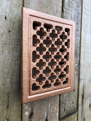 1 hot air/ventilation grille for fireplace, rectangular, cast iron color-bronze-copper
