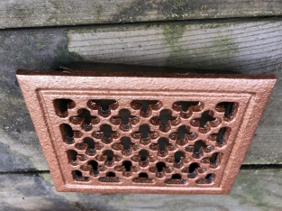 1 hot air/ventilation grille for fireplace, rectangular, cast iron color-bronze-copper