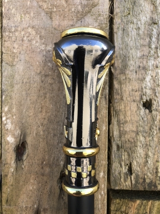 Unique: walking stick alu brass nickel handle freemasonry