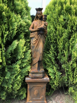 Wunderschöne Statue von Maria - Kind, super schöne Vollsteinstatue auf Oxid-Sockel