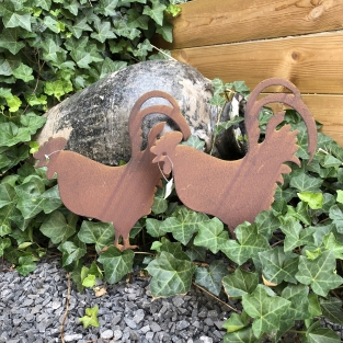 Sihouette Rooster - Metall matt-braun, Gartenstuhl