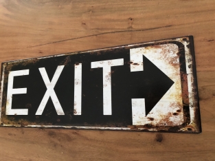 Beautiful metal sign wall sign with: EXIT.