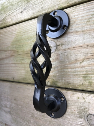 Wrought iron door handle for door, beautiful turned open handle small