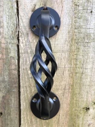 Wrought iron door handle for door, beautiful turned open handle small