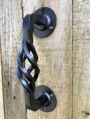 Wrought iron door handle for door, beautiful turned open handle small