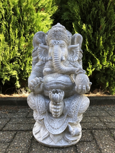 Beeld Ganesha 1 - de God van de Wijsheid, Welvaart en Geluk - Vol Steen