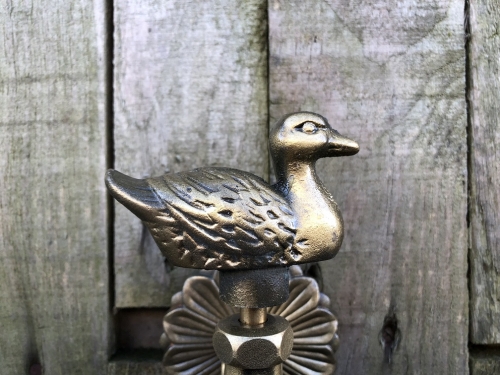 Wasserhahn mit Ente für Gartenbrunnen, Messing, schön!
