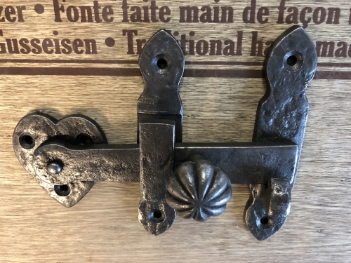 Valslot-poortslot rustiek gegoten metaal, zeer fraai !